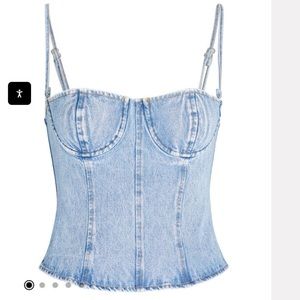 WEWOREWHAT NEW WITH TAGS UNDERWIRE DENIM CORSET